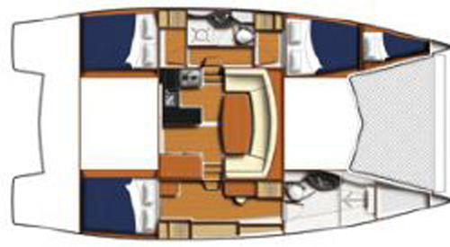 Used Sail Catamaran for Sale 2011 Leopard 39 Layout & Accommodations